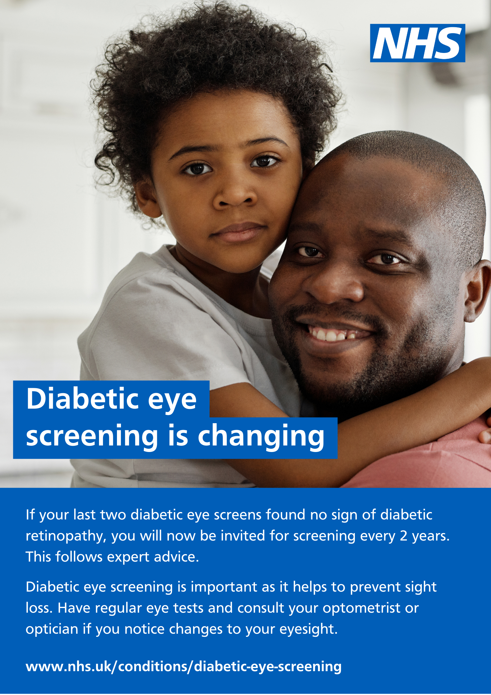 Changes to diabetic eye screening poster
